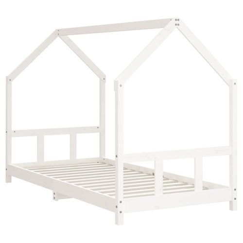 Cadre de lit pour enfants blanc 90x190 cm bois de pin massif - Photo n°3; ?>