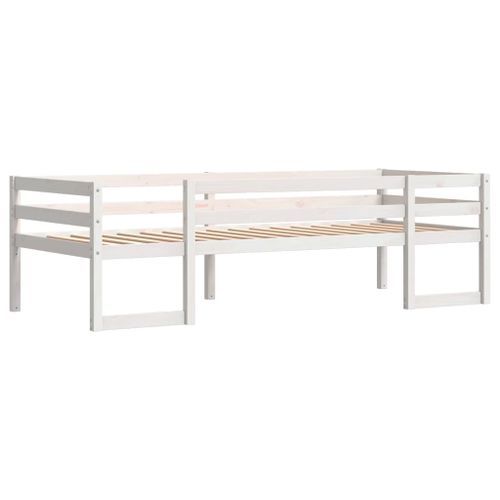 Cadre de lit pour enfants blanc 90x190 cm bois de pin massif - Photo n°2; ?>