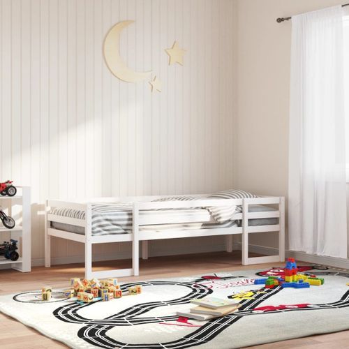 Cadre de lit pour enfants blanc 90x190 cm bois de pin massif - Photo n°3; ?>