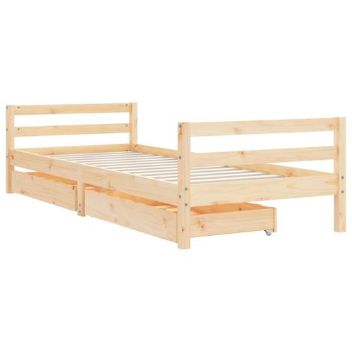 Cadre de lit pour enfants gris 80x200 cm bois de pin massif - Photo n°3; ?>