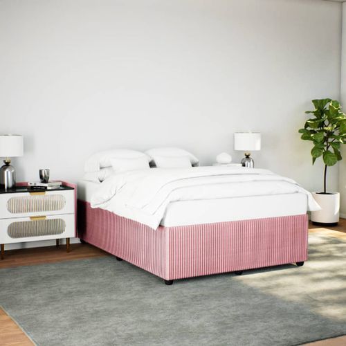 Cadre de lit Rose 140x190 cm Velours - Photo n°3; ?>