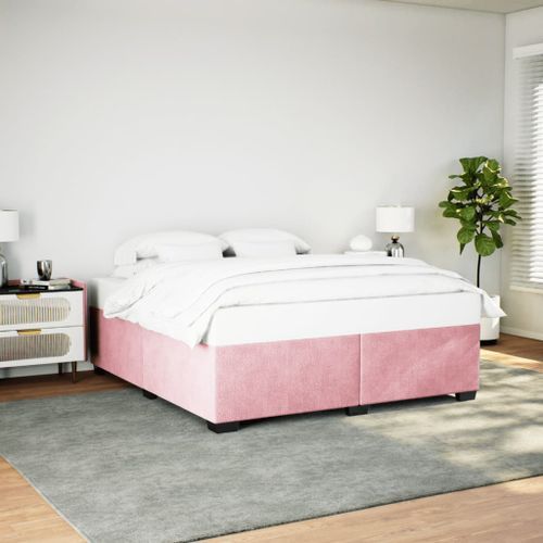 Cadre de lit Rose 180x200 cm Velours - Photo n°3; ?>