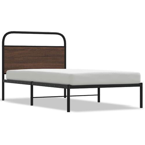 Cadre de lit sans matelas 100x190 cm chêne marron - Photo n°2; ?>