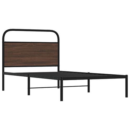 Cadre de lit sans matelas 100x190 cm chêne marron - Photo n°3; ?>