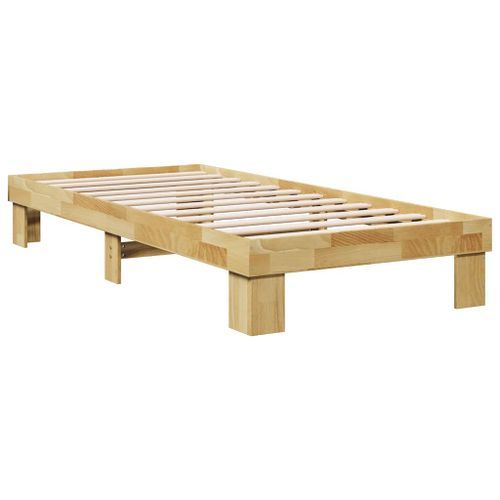 Cadre de lit sans matelas 100x200 cm bois massif de chêne - Photo n°3; ?>