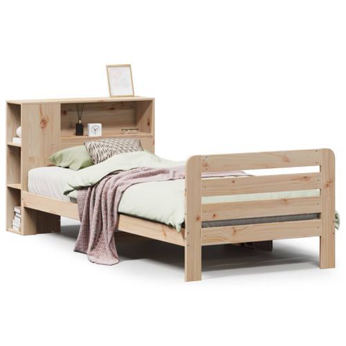 Cadre de lit sans matelas 100x200 cm bois massif de pin - Photo n°2; ?>