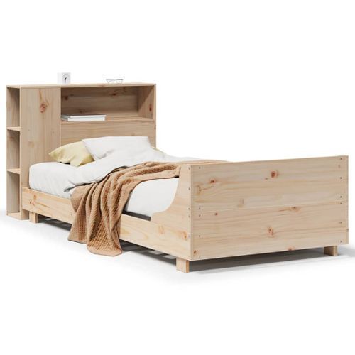 Cadre de lit sans matelas 100x200 cm bois massif de pin - Photo n°2; ?>