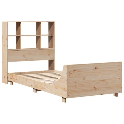 Cadre de lit sans matelas 100x200 cm bois massif de pin - Photo n°3; ?>