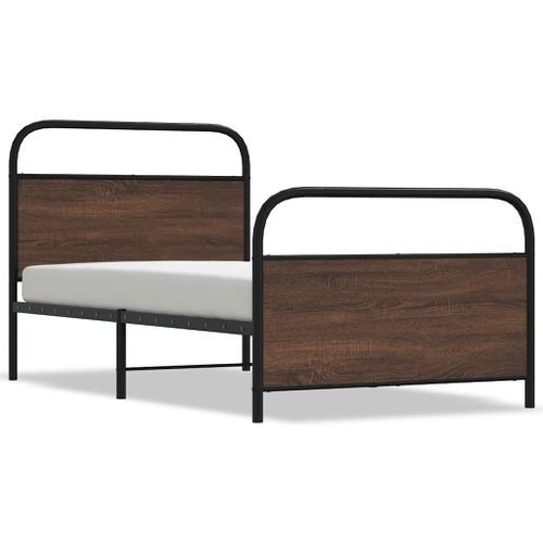 Cadre de lit sans matelas 100x200 cm chêne marron - Photo n°2; ?>