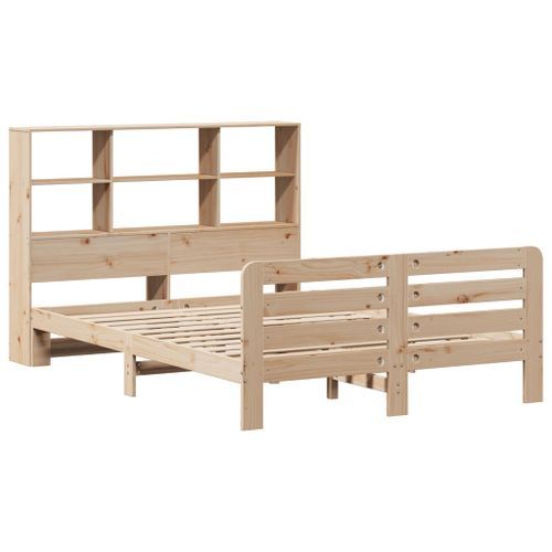 Cadre de lit sans matelas 120x190 cm bois de pin massif - Photo n°3; ?>