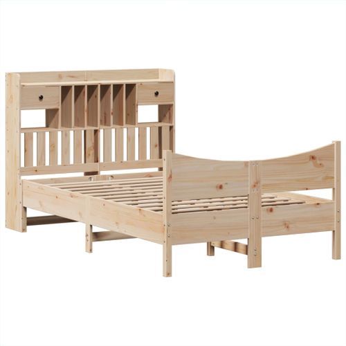 Cadre de lit sans matelas 120x190 cm bois de pin massif - Photo n°3; ?>