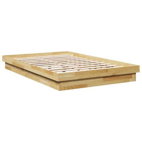 Cadre de lit sans matelas 120x190 cm bois massif de chêne - Photo n°3; ?>