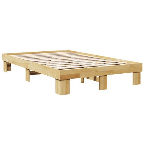 Cadre de lit sans matelas 120x190 cm bois massif de chêne - Photo n°3; ?>