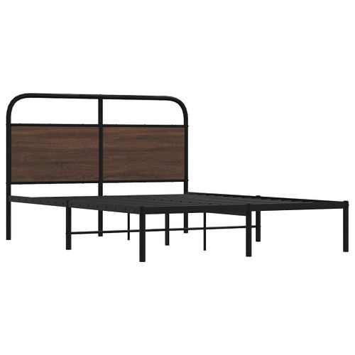 Cadre de lit sans matelas 120x190 cm chêne marron - Photo n°3; ?>