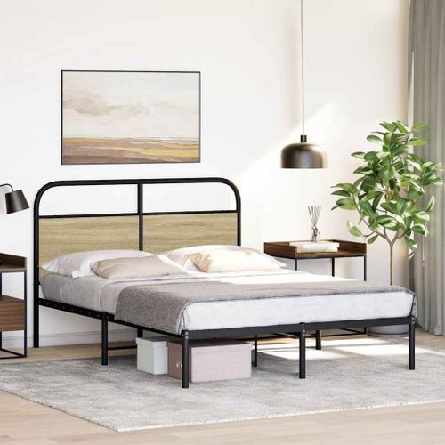 Cadre de lit sans matelas 120x200 cm chêne sonoma - Photo n°3; ?>