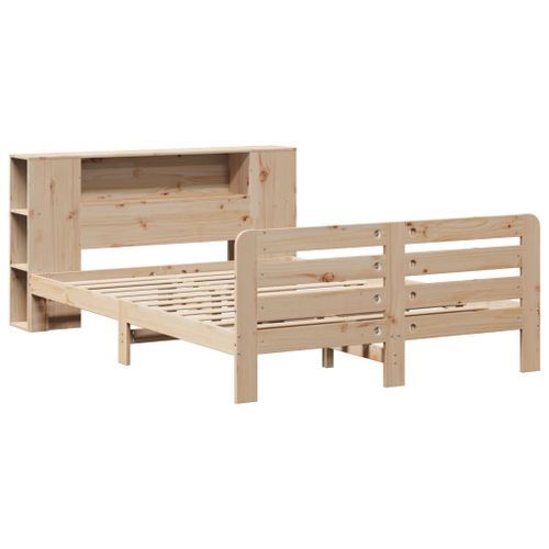 Cadre de lit sans matelas 135x190 cm bois de pin massif - Photo n°3; ?>