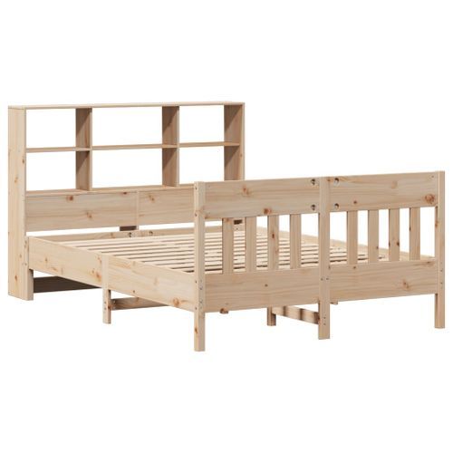 Cadre de lit sans matelas 135x190 cm bois de pin massif - Photo n°3; ?>