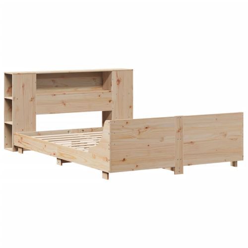 Cadre de lit sans matelas 135x190 cm bois de pin massif - Photo n°3; ?>