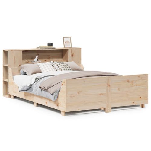 Cadre de lit sans matelas 135x190 cm bois de pin massif - Photo n°2; ?>