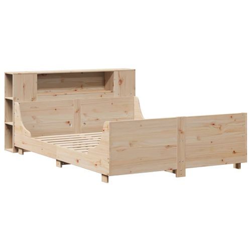 Cadre de lit sans matelas 135x190 cm bois de pin massif - Photo n°3; ?>