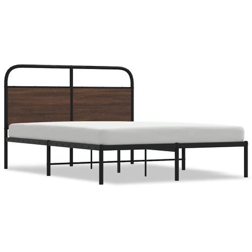 Cadre de lit sans matelas 135x190 cm chêne marron - Photo n°2; ?>