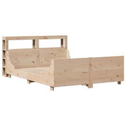 Cadre de lit sans matelas 140x190 cm bois de pin massif - Photo n°3; ?>