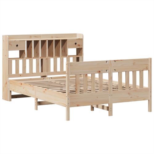 Cadre de lit sans matelas 140x190 cm bois de pin massif - Photo n°3; ?>