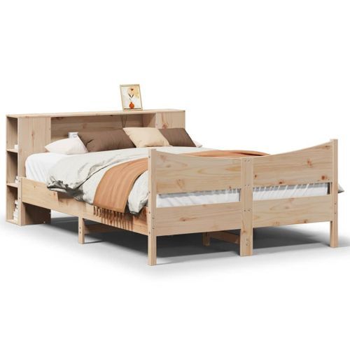 Cadre de lit sans matelas 140x190 cm bois de pin massif - Photo n°2; ?>