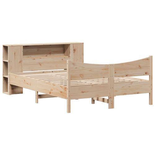 Cadre de lit sans matelas 140x190 cm bois de pin massif - Photo n°3; ?>