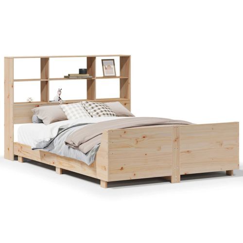 Cadre de lit sans matelas 140x190 cm bois de pin massif - Photo n°2; ?>