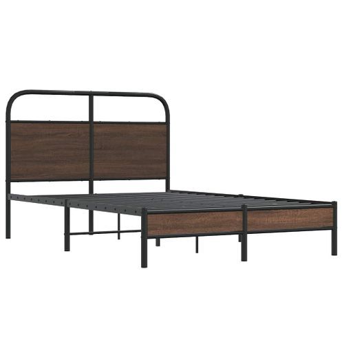 Cadre de lit sans matelas 140x190 cm chêne marron - Photo n°3; ?>