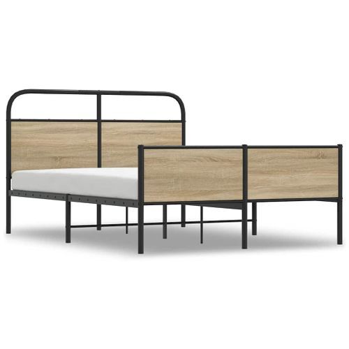 Cadre de lit sans matelas 140x190 cm chêne sonoma - Photo n°2; ?>