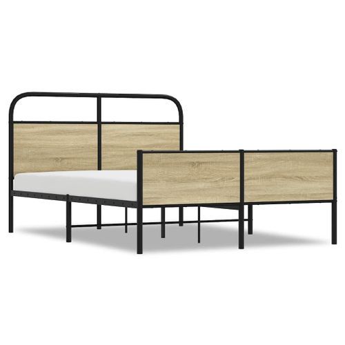 Cadre de lit sans matelas 140x190 cm chêne sonoma - Photo n°2; ?>