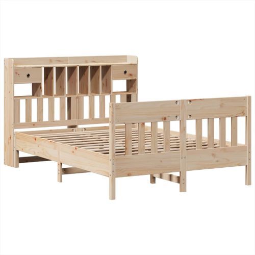 Cadre de lit sans matelas 140x200 cm bois massif de pin - Photo n°3; ?>