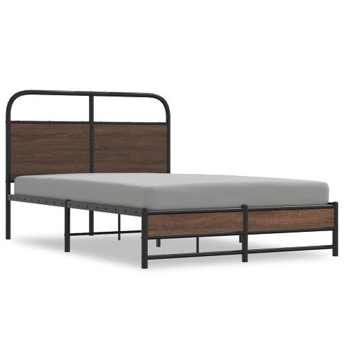 Cadre de lit sans matelas 140x200 cm chêne marron - Photo n°2; ?>