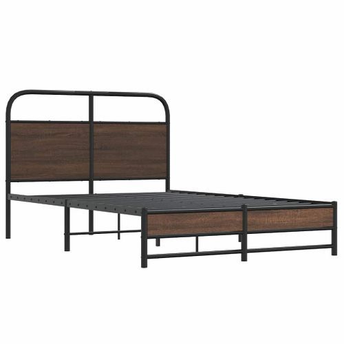 Cadre de lit sans matelas 140x200 cm chêne marron - Photo n°3; ?>