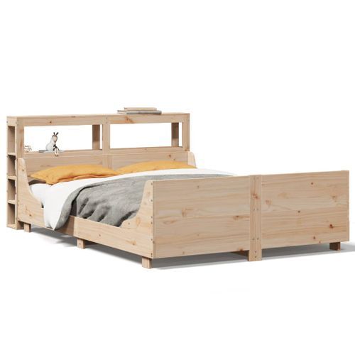 Cadre de lit sans matelas 150x200 cm bois de pin massif - Photo n°2; ?>