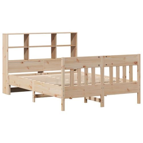 Cadre de lit sans matelas 150x200 cm bois de pin massif - Photo n°3; ?>