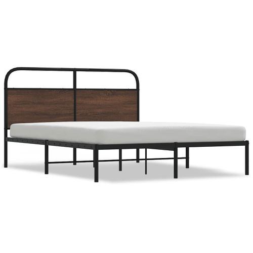 Cadre de lit sans matelas 150x200 cm chêne marron - Photo n°2; ?>