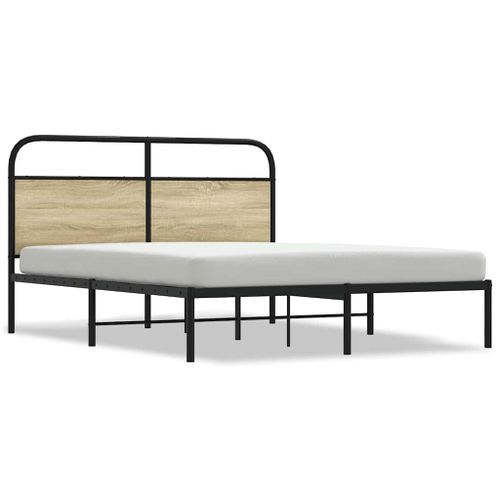 Cadre de lit sans matelas 150x200 cm chêne sonoma - Photo n°2; ?>