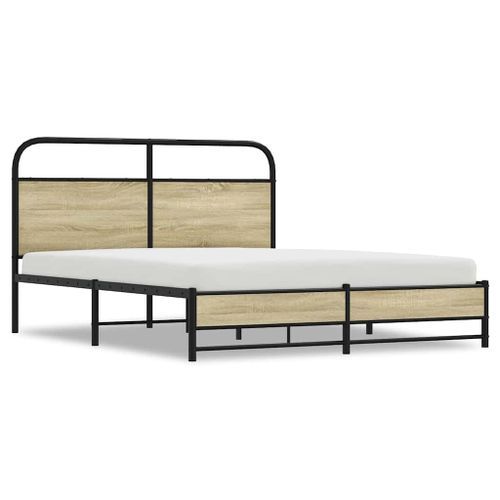 Cadre de lit sans matelas 150x200 cm chêne sonoma - Photo n°2; ?>