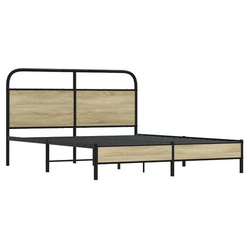 Cadre de lit sans matelas 160x200 cm chêne sonoma - Photo n°3; ?>