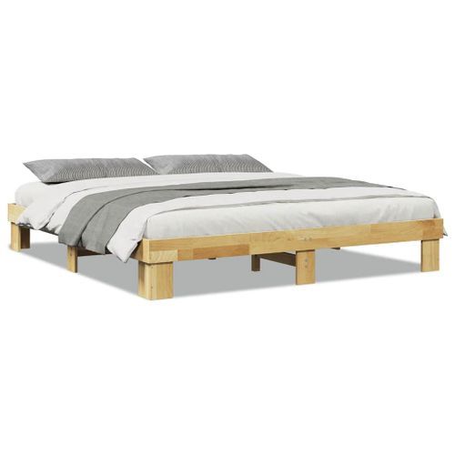 Cadre de lit sans matelas 180x200 cm bois massif de chêne - Photo n°2; ?>