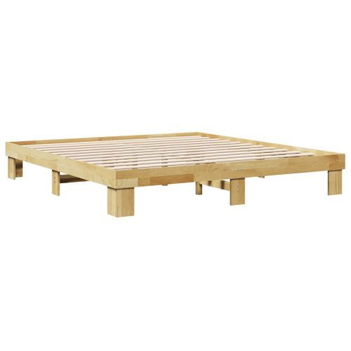 Cadre de lit sans matelas 180x200 cm bois massif de chêne - Photo n°3; ?>