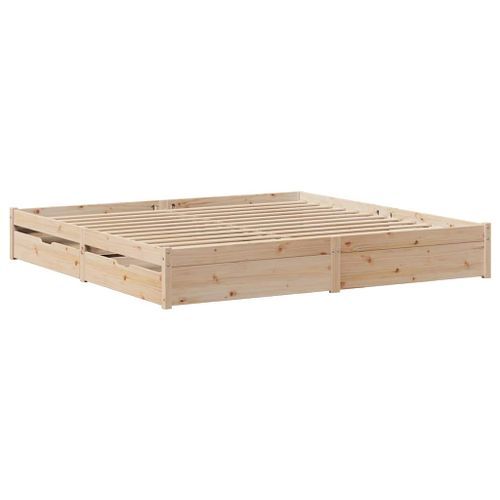 Cadre de lit sans matelas 180x200 cm bois massif de pin - Photo n°2; ?>