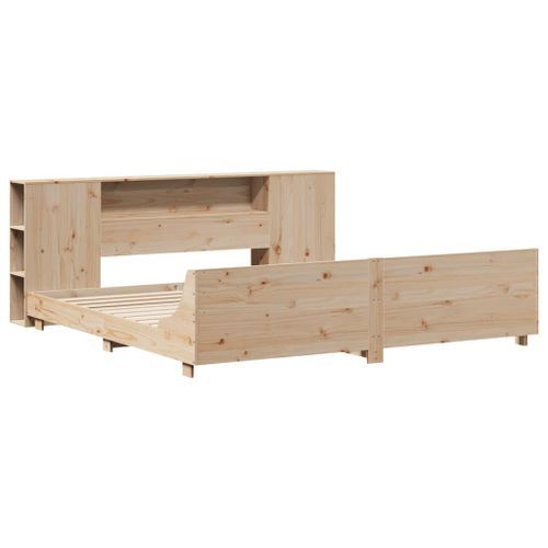 Cadre de lit sans matelas 200x200 cm bois massif de pin - Photo n°3; ?>