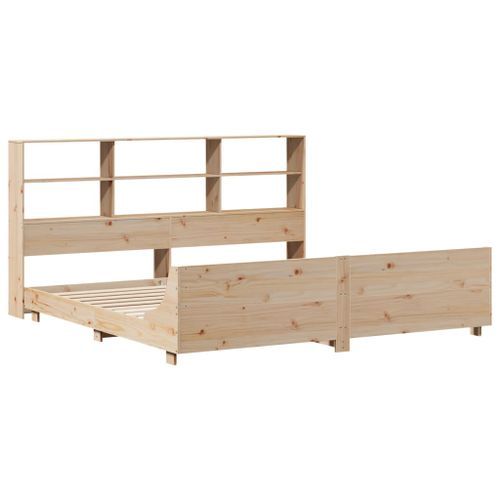 Cadre de lit sans matelas 200x200 cm bois massif de pin - Photo n°3; ?>