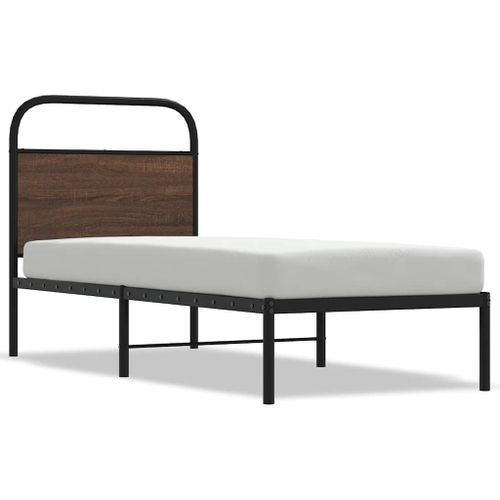 Cadre de lit sans matelas 75x190cm chêne marron bois ingénierie - Photo n°2; ?>