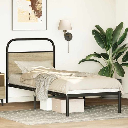 Cadre de lit sans matelas 75x190cm chêne sonoma bois ingénierie - Photo n°3; ?>