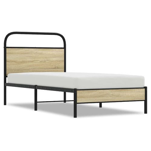 Cadre de lit sans matelas 75x190cm chêne sonoma bois ingénierie - Photo n°2; ?>